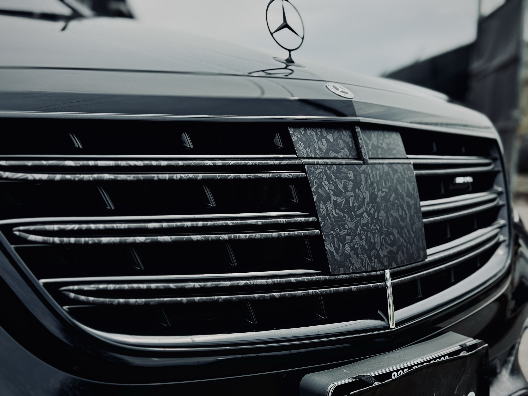 Mercedes grille protected with special film